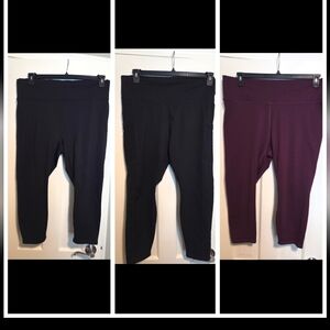 3 Pair Fabletics Legging Bundle with pocket features - all 3 size 4X activewear